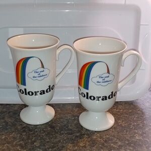 VINTAGE!! Papél Colorado "The end of the Rainbow" Drinking Mugs -VINTAGE!